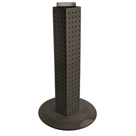 Azar Displays Four-sided 4"W x 24"H Pegboard Tower W/ Revolving 14.5" Base 700222-BLK
